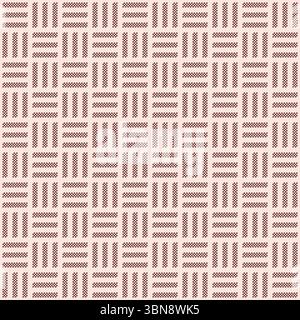 Wicker woven basket texture in beige. Seamless pattern vector illustration Stock Vector