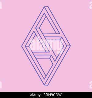 Illusion shapes. 3d geometry. Optical illusion figures. Sacred geometry. Abstract Logo. Stock Vector