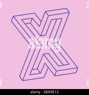 Optical illusion abstract background. Impossible shapes vector. Optical art objects. Geometric figures. Escher paradox. Stock Vector