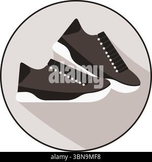 Shoes icon, featuring a sleek flat design that captures the essence of modern footwear. Stock Vector