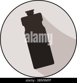 Water bottle icon, featuring a sleek flat design that embodies health and wellness. Stock Vector