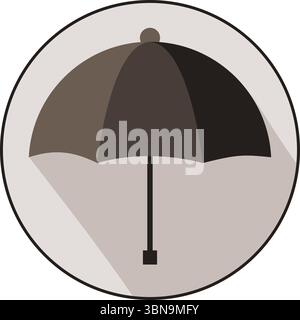 Colorful umbrella icon, featuring a sleek flat design that captures the essence of Weather. Stock Vector