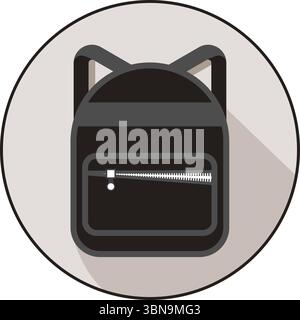Chic Backpack Icon, featuring a sleek flat design that embodies modern Stock Vector