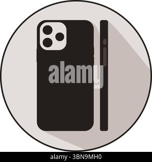 Phone case icon, featuring a sleek flat design that captures the essence of contemporary technology. Stock Vector