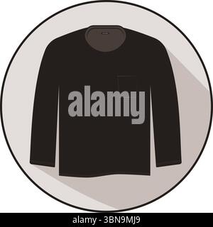 Elegant long sleeve icon, showcasing a sleek flat design that embodies contemporary fashion. Stock Vector