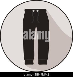 Stylish pant icon, featuring a sleek flat design that embodies modern fashion Stock Vector