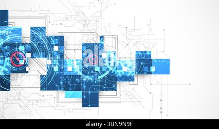 Abstract background. Scientific and technological concept. Square art. Vector Stock Vector