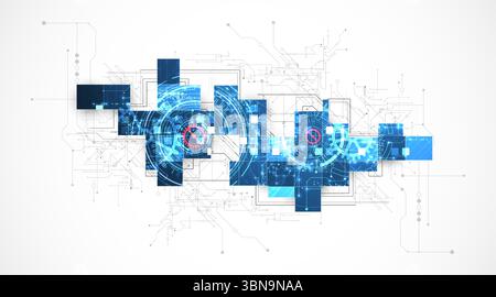 Abstract background. Scientific and technological concept. Square art. Vector Stock Vector