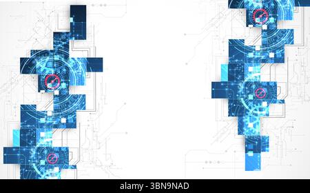 Abstract background. Scientific and technological concept. Square art. Vector Stock Vector