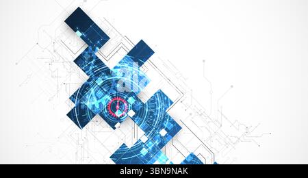Abstract background. Scientific and technological concept. Square art. Vector Stock Vector