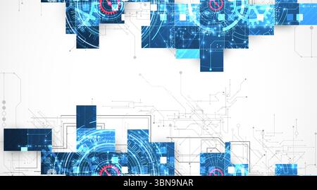 Abstract background. Scientific and technological concept. Square art. Vector Stock Vector