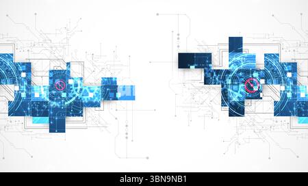 Abstract background. Scientific and technological concept. Square art. Vector Stock Vector