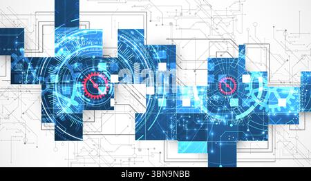 Abstract background. Scientific and technological concept. Square art. Vector Stock Vector
