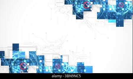 Abstract background. Scientific and technological concept. Square art. Vector Stock Vector