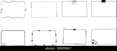 Set of Cute Hand Drawn Sticky Notes with Tape and Speech Bubbles – Blank Paper Memo Pads, Text Box Template, Flat Vector Illustration Stock Vector