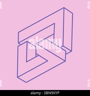 Illusion shapes. 3d geometry. Optical illusion figures. Sacred geometry objects. Modern Logo. Stock Vector