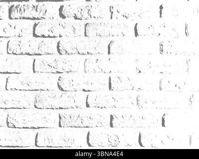 Brick wall monochrome grunge effect. Aged brickwork background. Old stone wall texture, vector graphics Stock Vector