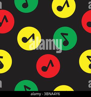 retro music notes. Music seamless pattern background Stock Vector