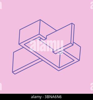 Illusion shape. 3d geometry pattern. Optical illusion figure. Sacred geometry. Logo. Stock Vector