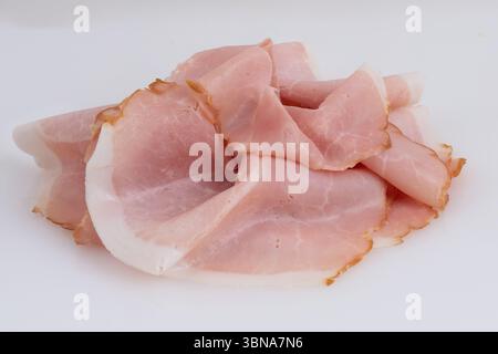 Smoked fresh ham Smoked fresh ham isolated nature background with clipping path Stock Photo