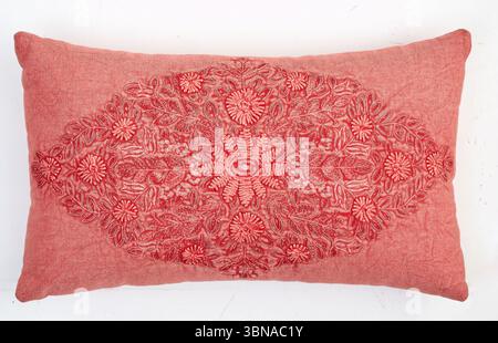 red pillow front isolated nature background with clipping path Stock Photo