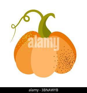 Vector pumpkin icon. Orange and yellow autumn squash. Large gourd vegetable. Farm harvest vegetable fresh and tasty Stock Vector