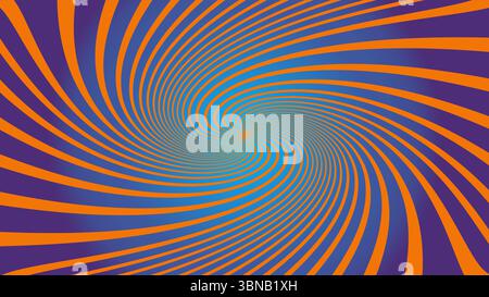 Vibrant hypnotic swirl with orange and blue spiral pattern Stock Vector