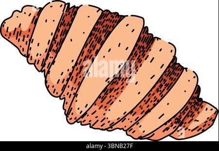 layered croissant sketch hand drawn vector Stock Vector