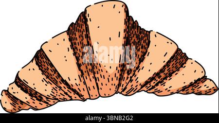 butter croissant sketch hand drawn vector Stock Vector