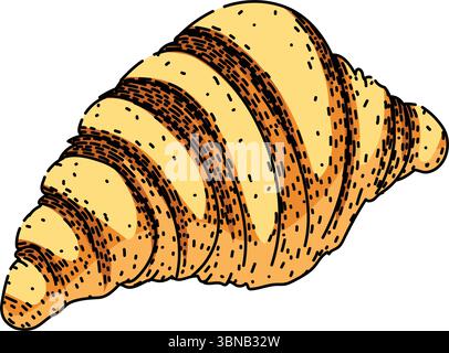 delicious croissant sketch hand drawn vector Stock Vector