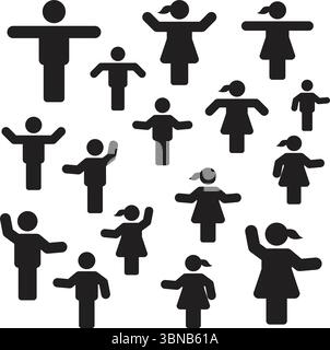 People icon vector male and female group of persons symbol avatar for business management team in flat color glyph pictogram illustration Stock Vector