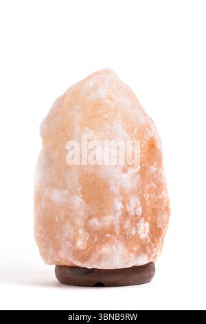Pink salt lamp on white background Stock Photo
