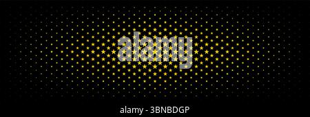 horizontal gold star spreading from center on black design for pattern and background. Stock Vector