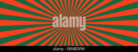 horizontal christmas colors sunburst for pattern and background. Stock Vector