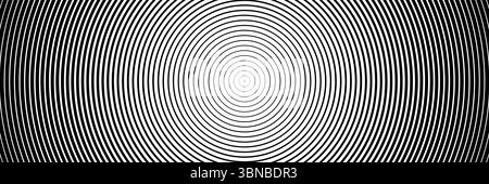 horizontal halftone of black circle from center for pattern and background. Stock Vector