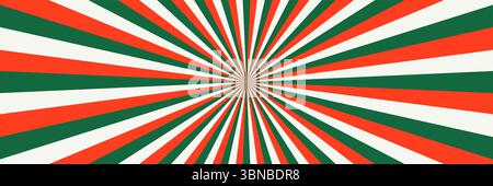 horizontal christmas colors sunburst for pattern and background. Stock Vector