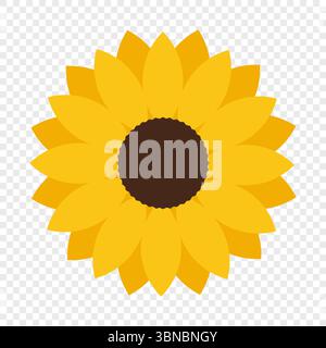 Colorful sunflower vector icon in flat style Stock Vector