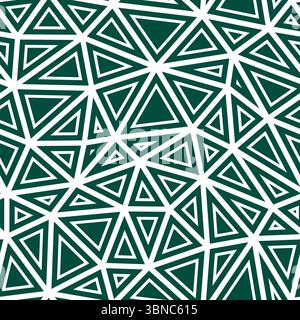 Minimal geometric background. Medium triangle size. Solid shapes in frames. Solid color style. Repeatable pattern. Awesome vector tiles. Ocean Mist. Stock Vector