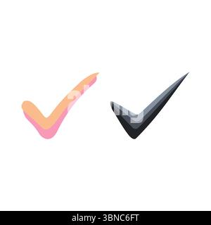 Double checkmark icon. Verified approval symbol. Confirmation tick Vector. Twin selection choice. Stock Vector