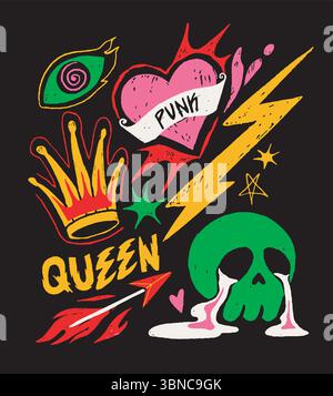 Heart crying hand drawn design, illustration, vector on white ...