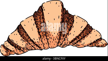 butter croissant sketch hand drawn vector Stock Vector