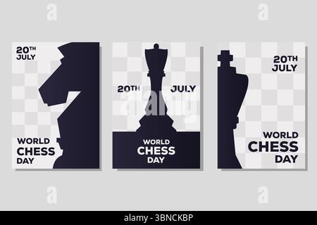 collection poster illustration for world chess day Stock Vector