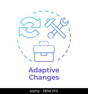 Adaptive changes blue gradient concept icon Stock Vector