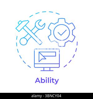 Ability blue gradient concept icon Stock Vector