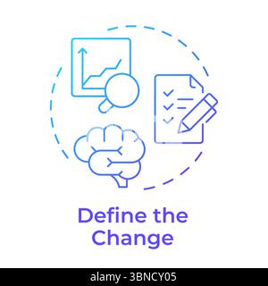 Define change blue gradient concept icon Stock Vector