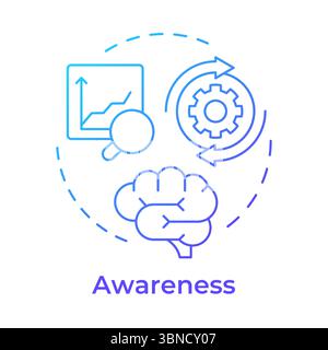 Awareness blue gradient concept icon Stock Vector