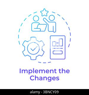 Implement changes blue gradient concept icon Stock Vector