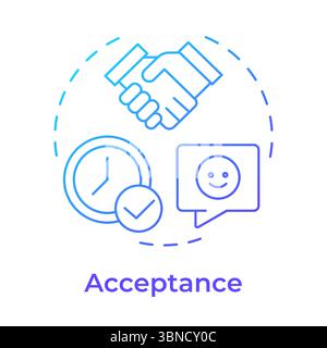 Acceptance blue gradient concept icon Stock Vector