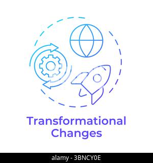 Transformational changes blue gradient concept icon Stock Vector