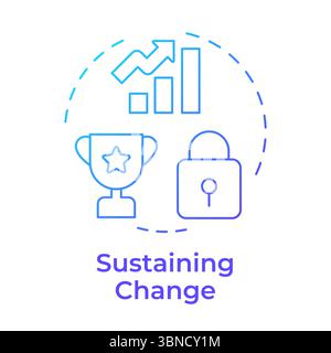 Sustaining change blue gradient concept icon Stock Vector